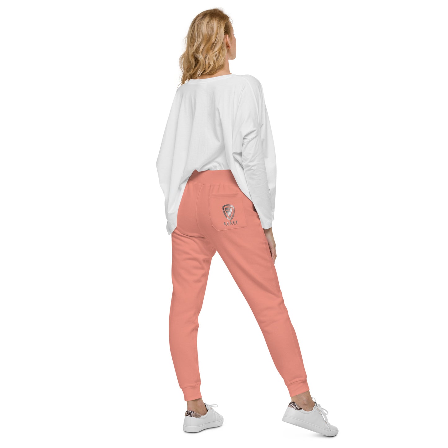 Unisex fleece sweatpants- Silver -Pocket