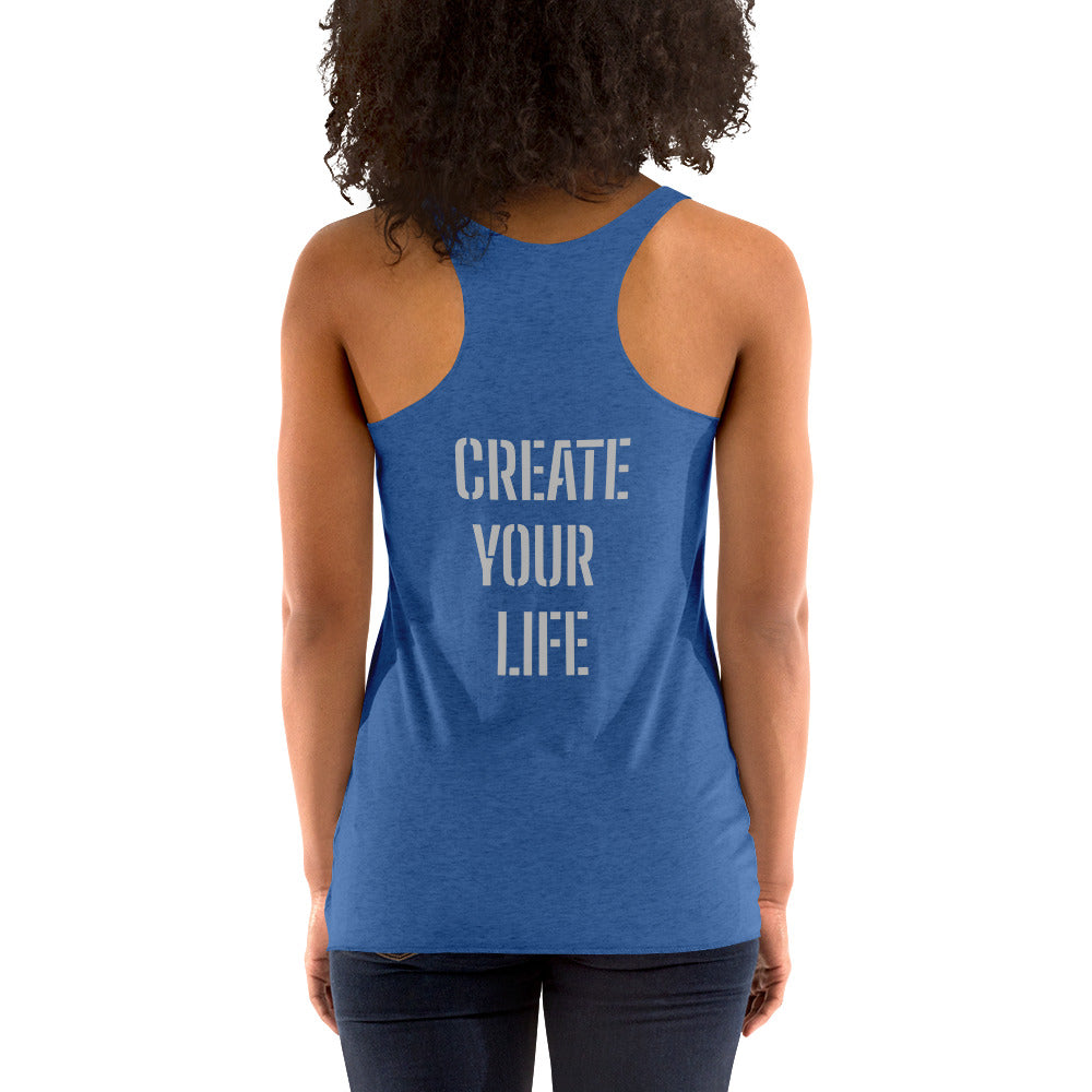Women's Racerback Tank- Silver -Create