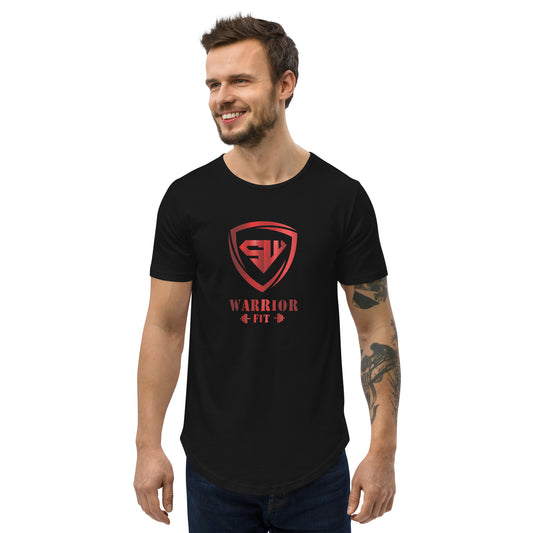 Men's Curved Hem T-Shirt- Red -Conquer