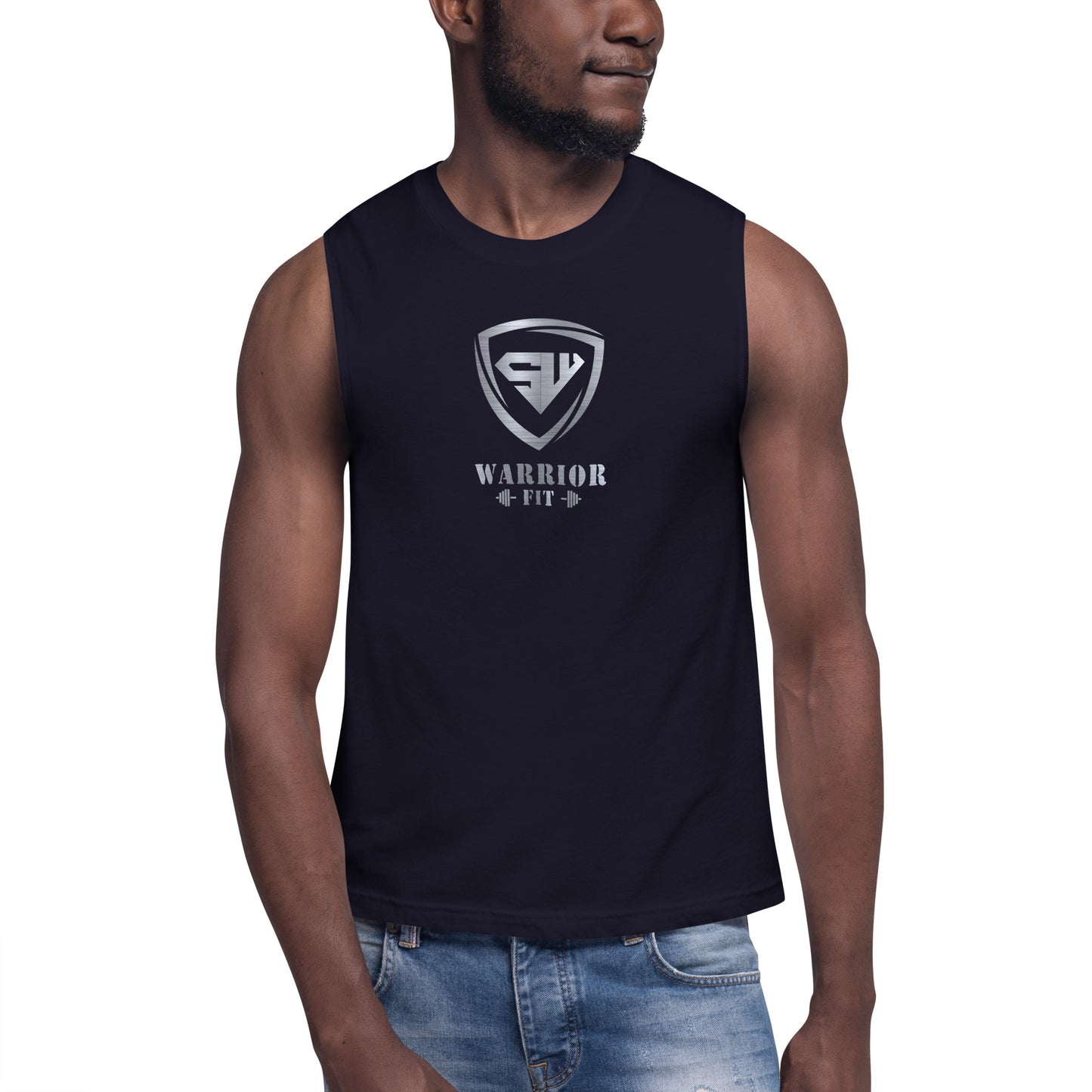 Muscle Shirt- Silver- Challenge Accepted