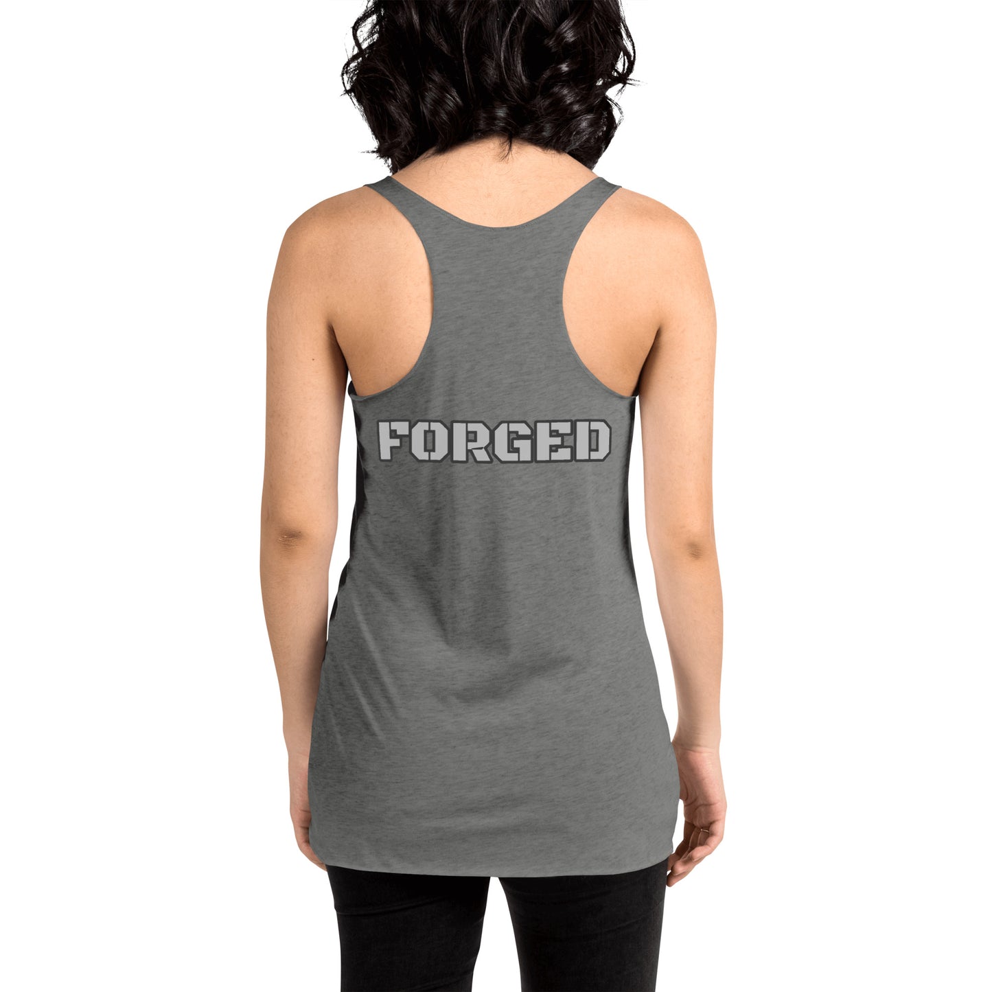 Women's Racerback Tank-Silver- Forged