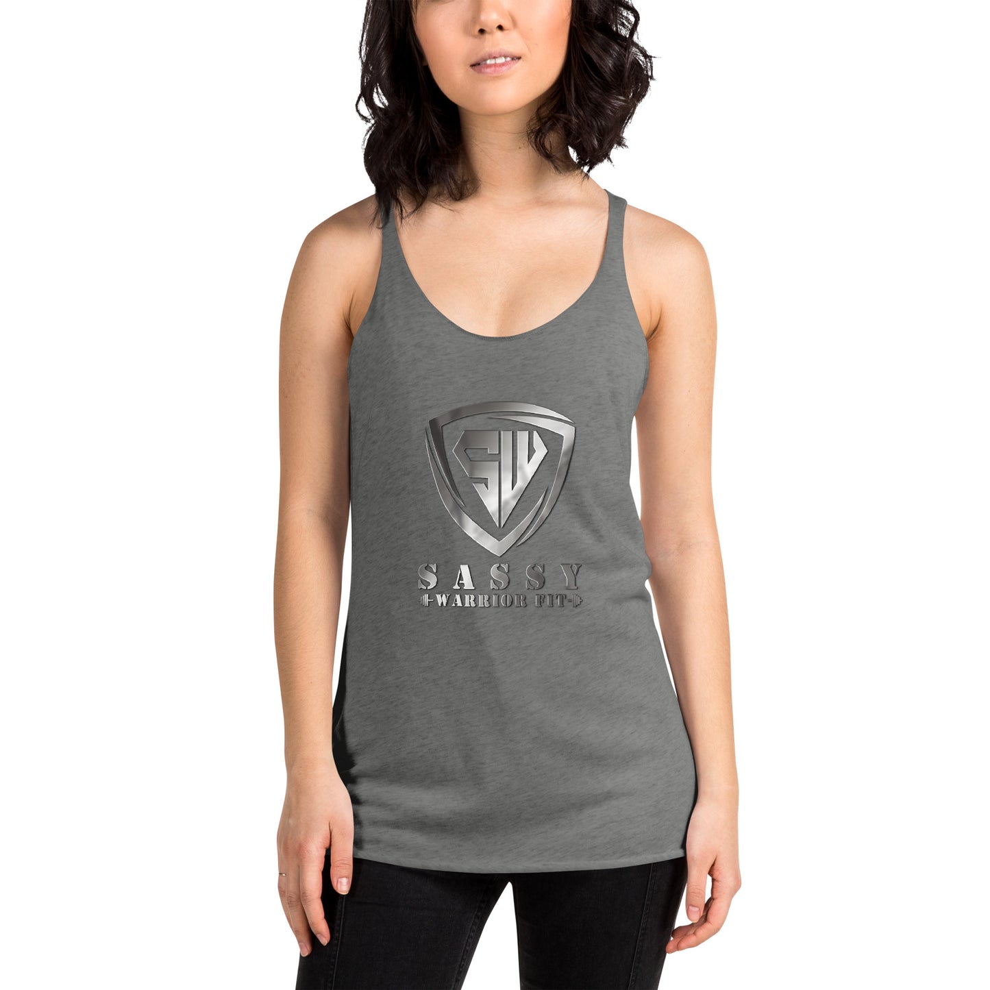 Women's Racerback Tank-Silver- Forged