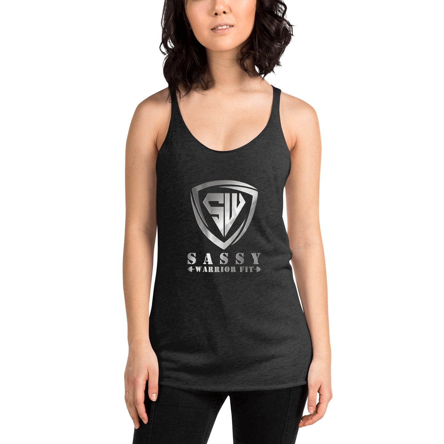 Women's Racerback Tank-Silver- Forged