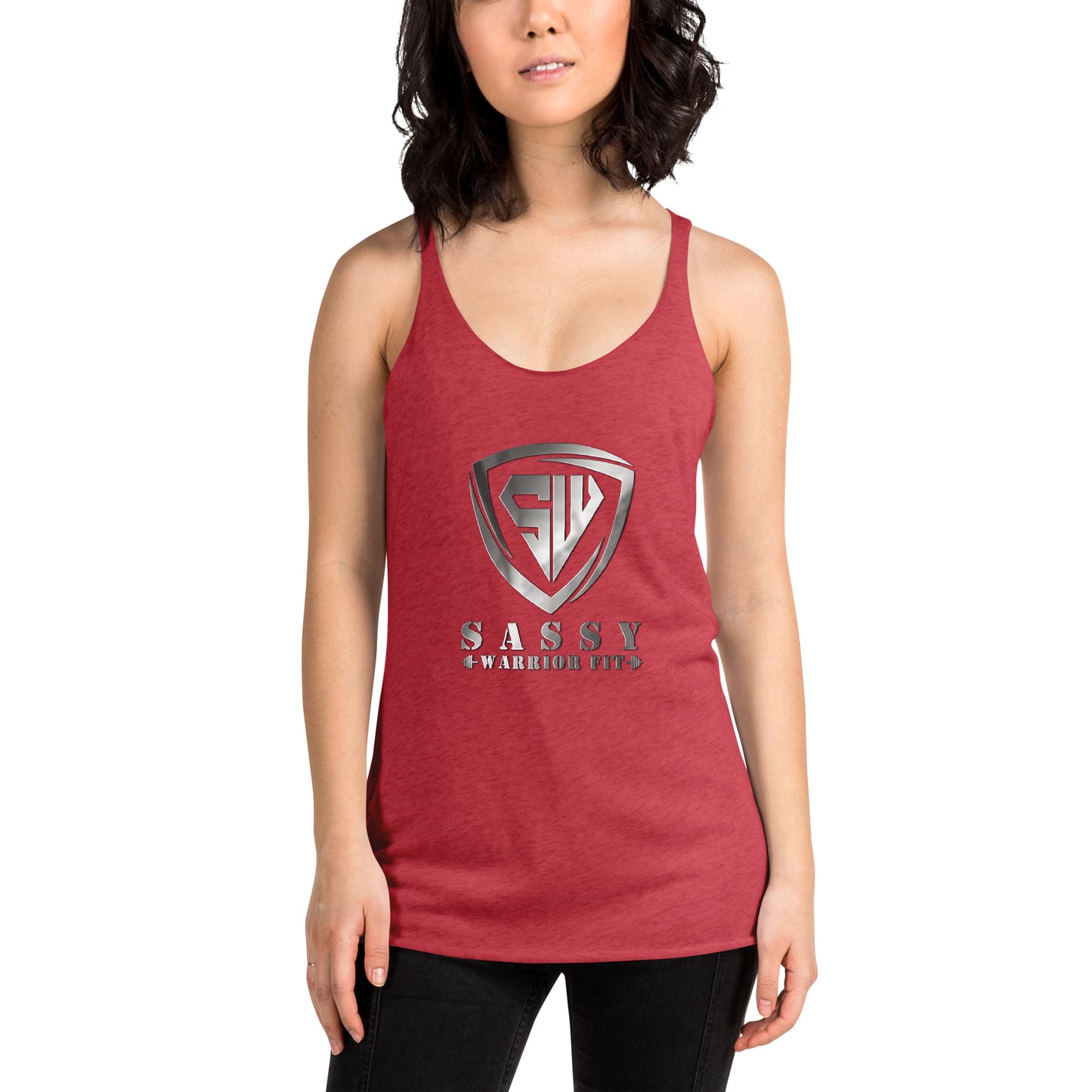 Women's Racerback Tank-Silver- Forged