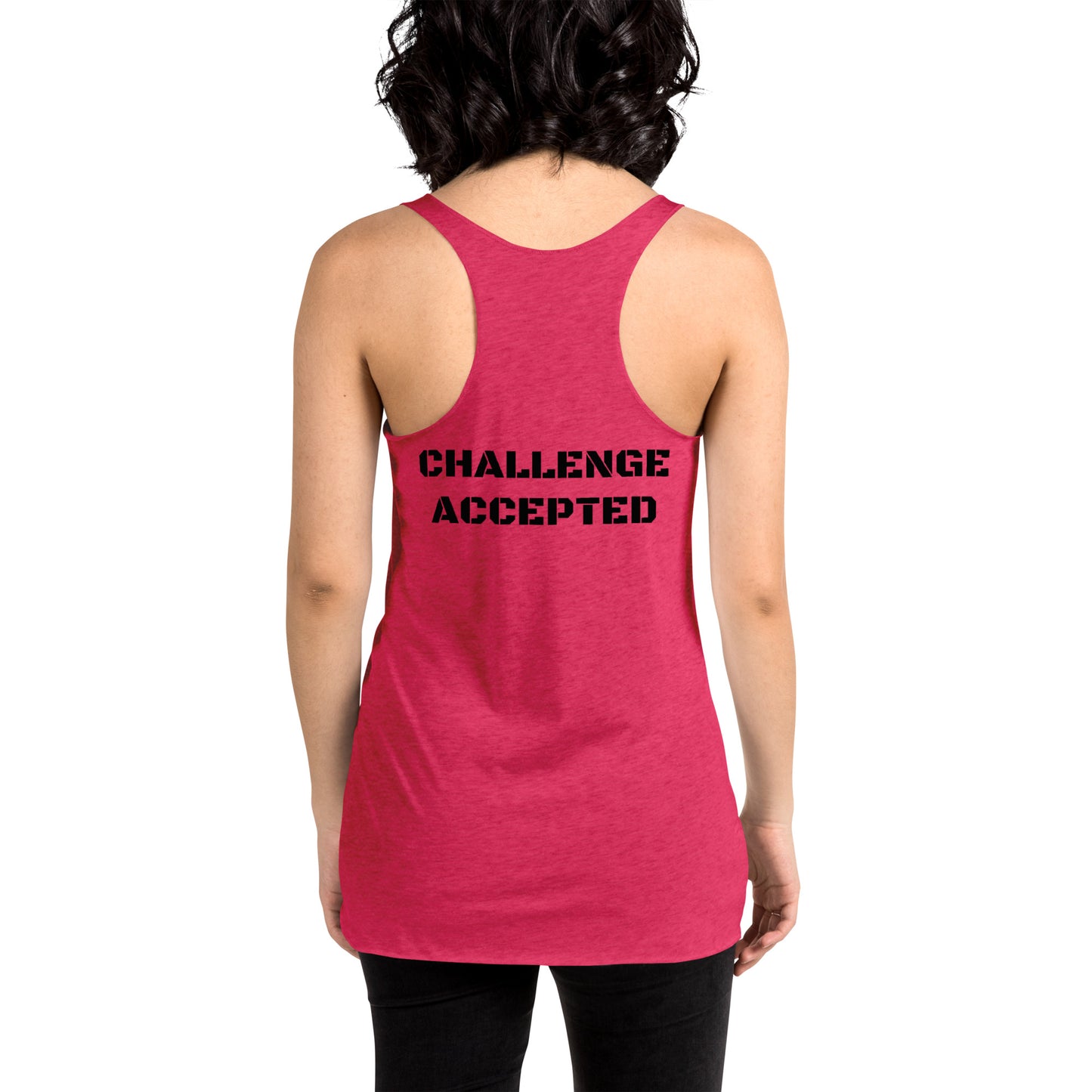 Women's Racerback Tank- Black- Challenge Accepted